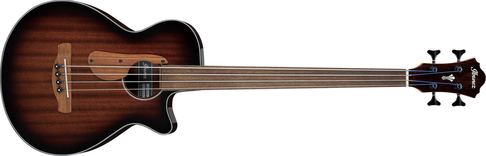 Ibanez AEGB 4-Str Fretless w/ Finger Rest Mahogany Sunburst High Gloss