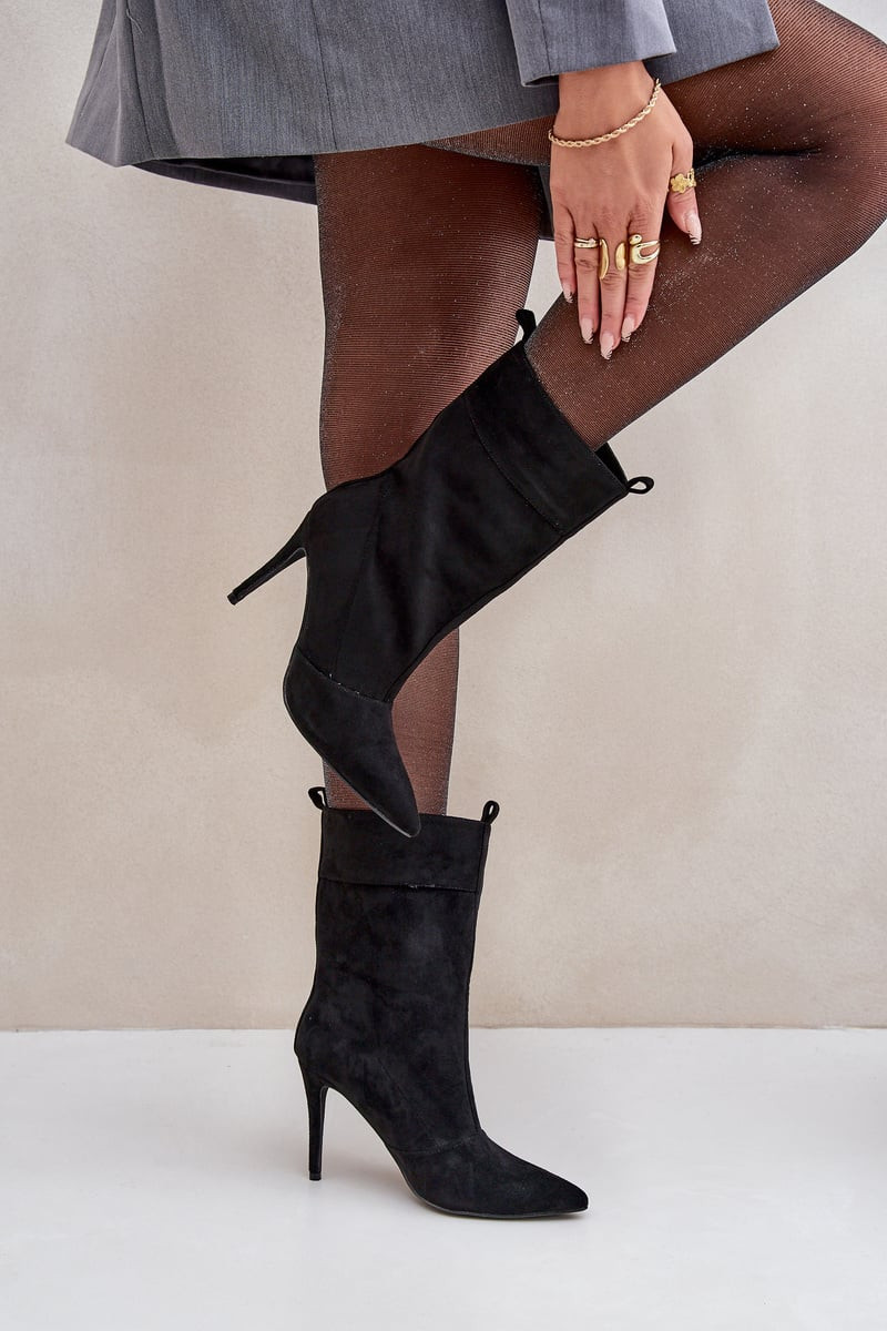 FG2 Černé boty na podpatku Ellinore