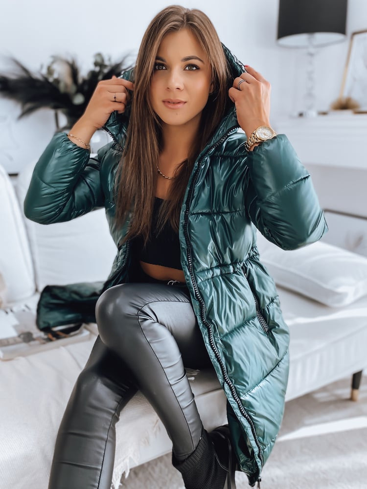Kábat/bunda dámská prošívaná ALINE zelená Dstreet