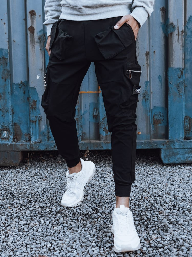 Spodnie męskie cargo czarne Dstreet