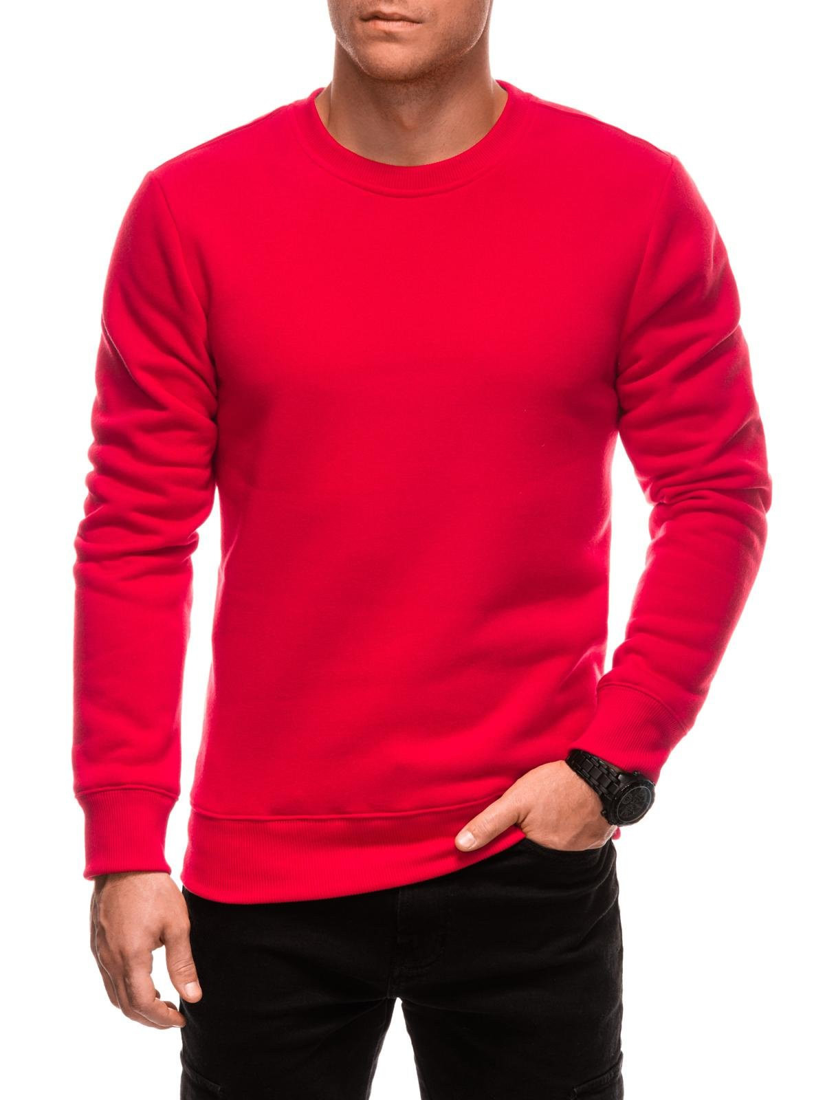 Edoti BASIC men's uniform round neck sweatshirt - red