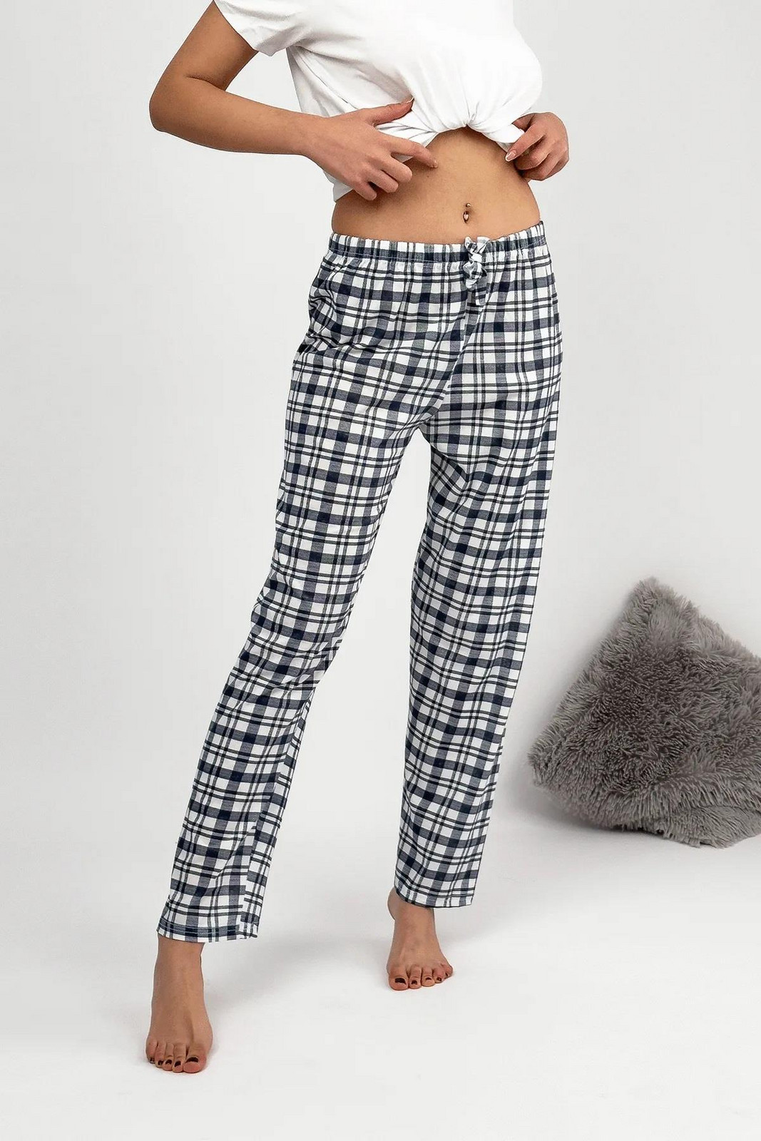 80156 Dewberry Women Pyjama Bottom-Navy-BLUE-WHITE