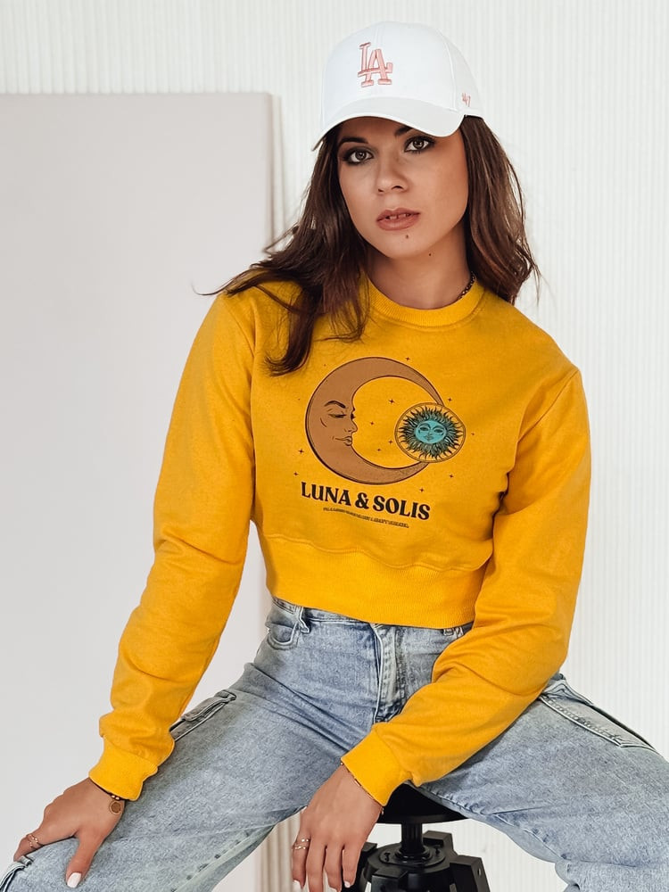 Bluza damska LUNA crop top żółta Dstreet