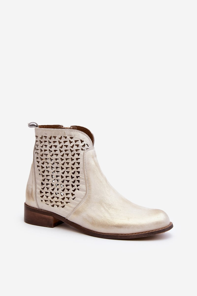 Kožené ažurové botky Zazoo