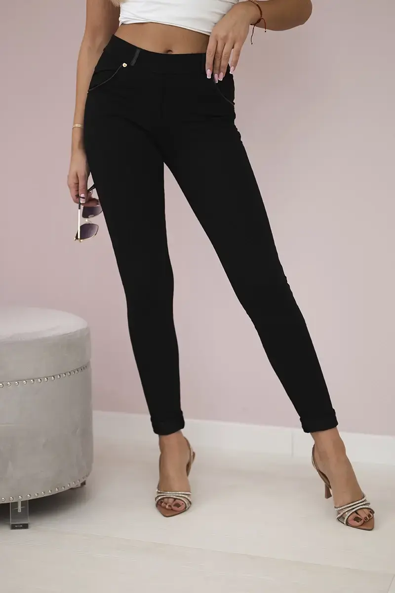 Happy Socks Bavlněné kalhoty s lemem na kapsách černé