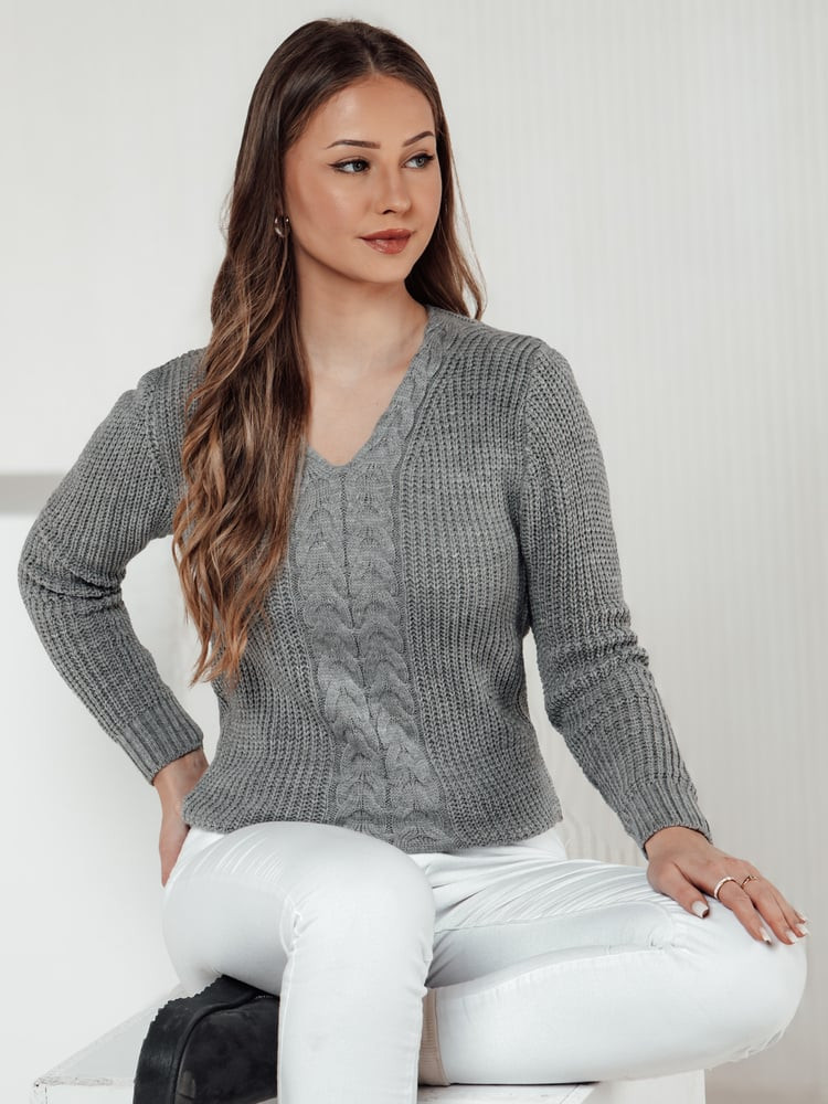 Sweter damski CASVINA jasnoszary Dstreet