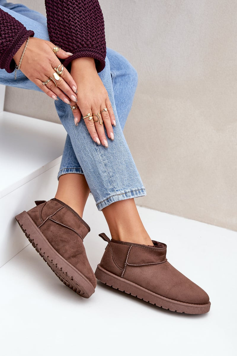 PG2 Nízké Sněhule Z Eko Semiše Hnědé Nelsanna