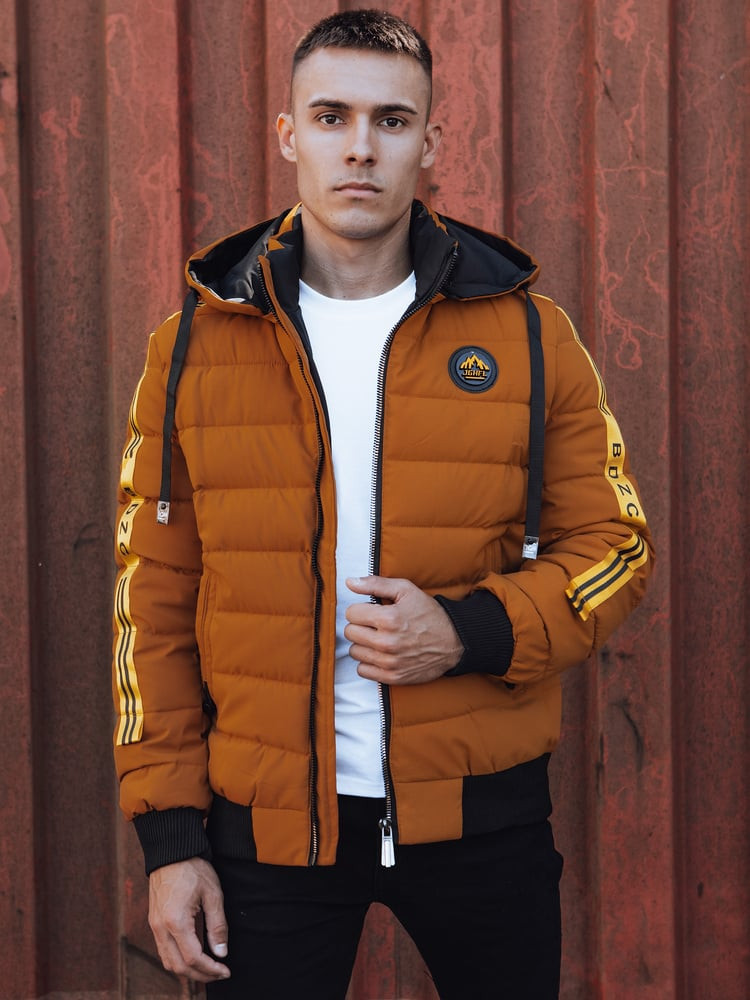 Kurtka zimowa męska pikowana kamelowa Dstreet