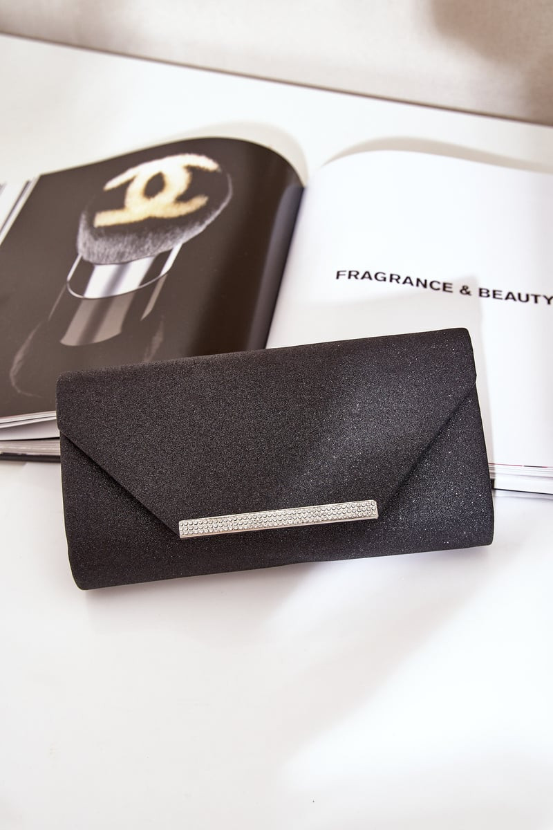 marka niezdefiniowana Elegantní Kabelka Klapka S Leskem Černá Remiala