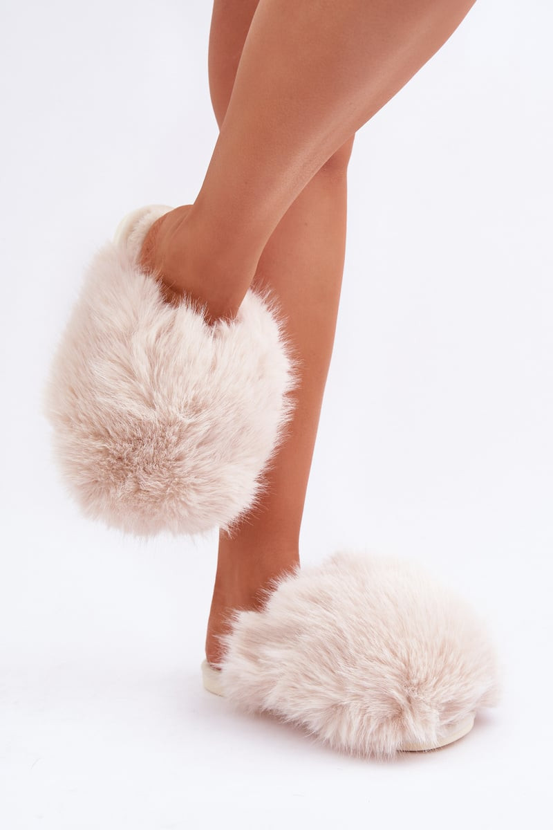 marka niezdefiniowana Dámské Fuzzy Pantofle Světle Béžové Wladisa