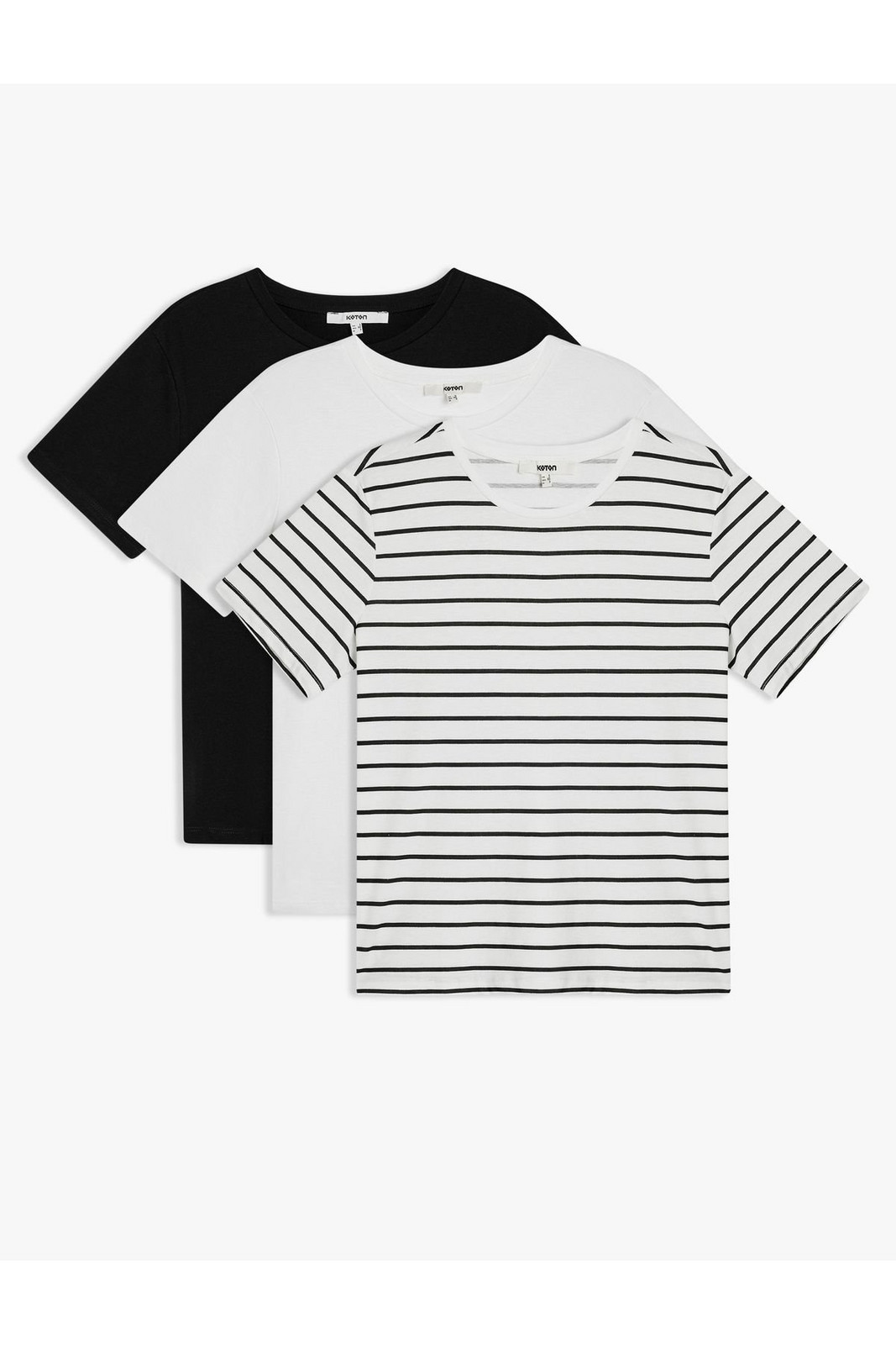 Koton 3-Pack Short Sleeve Crew Neck Basic T-Shirt