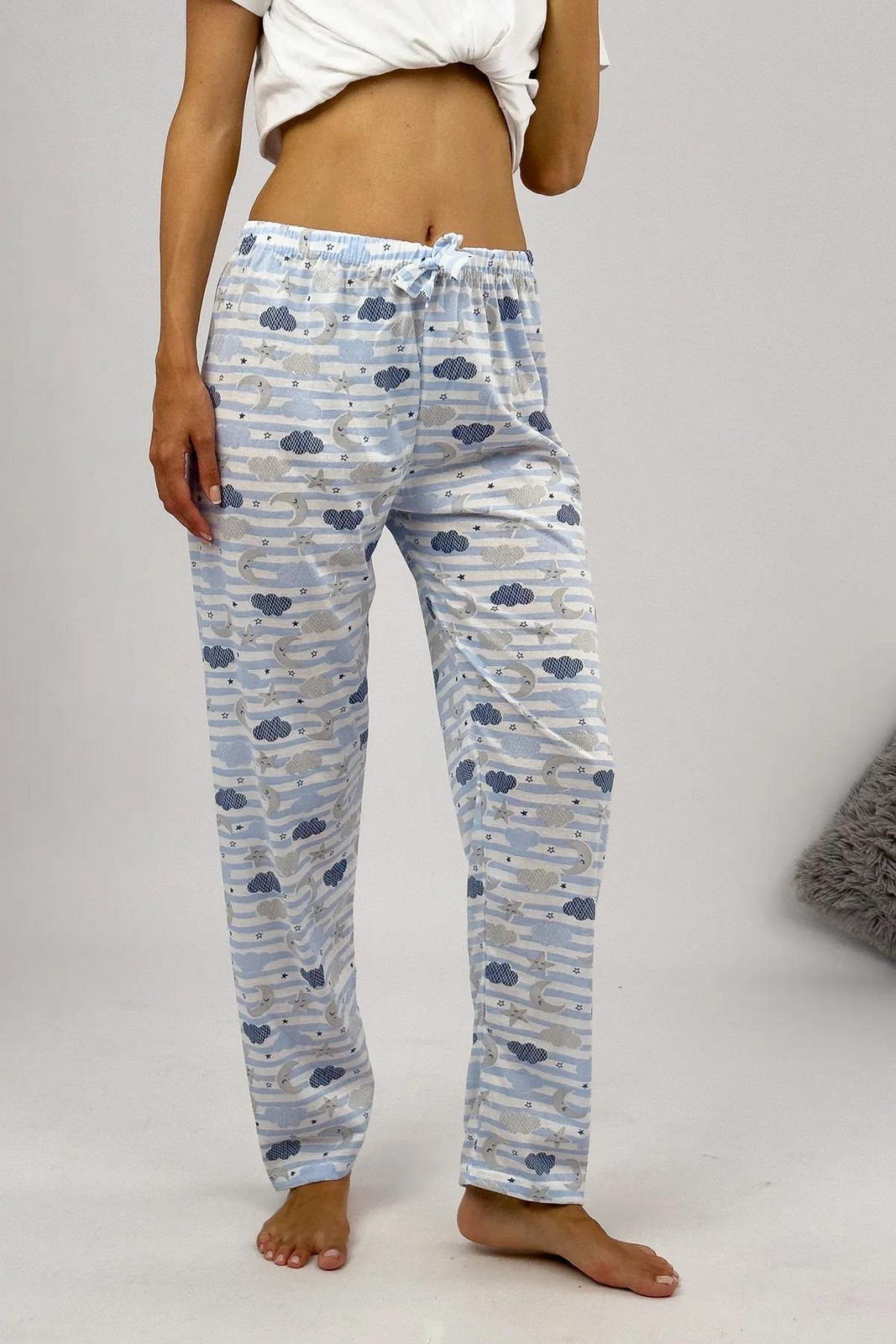 80156 Dewberry Women Pyjama Bottom-BLUE