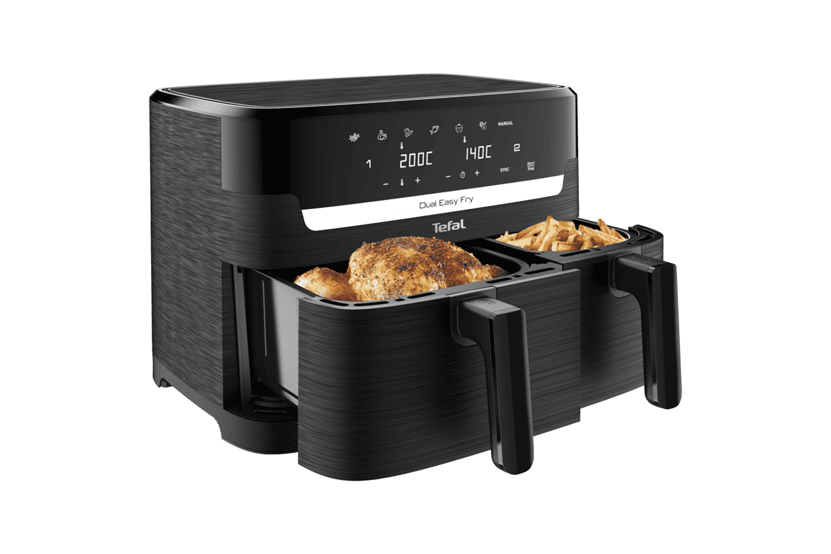 Horkovzdušná fritéza Tefal Dual Easy Fry & Grill 2v1 EY901N10 Černá