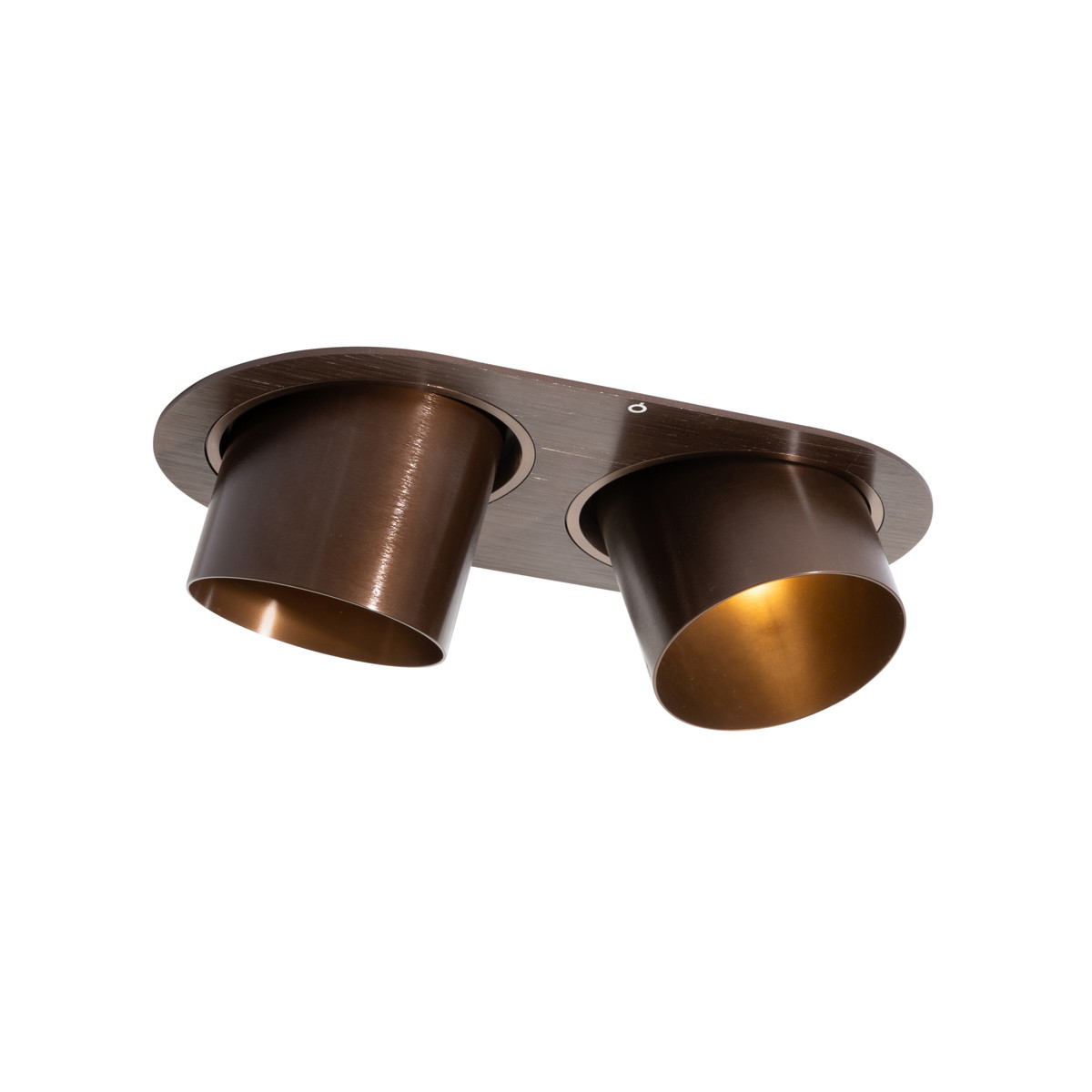 Zakulacené zapuštěné bodové svítidlo tmavě bronzové GU10 70 mm výklopné 2-světlo - Installa