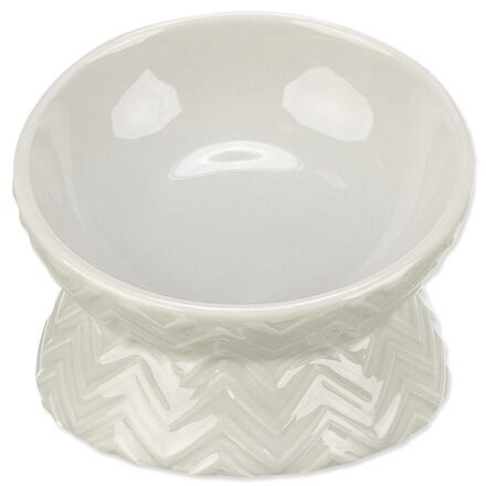Miska Trixie zvýšená, ergonomická, keramická, světle šedá 0.15 l/ø 13 cm