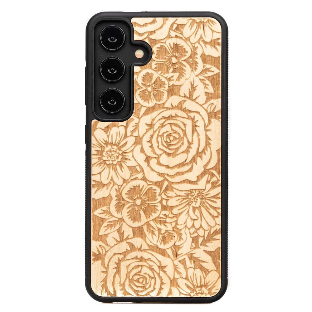 Dřevěné Pouzdro Bewood pro Samsung Galaxy S25 Růže Aniegre