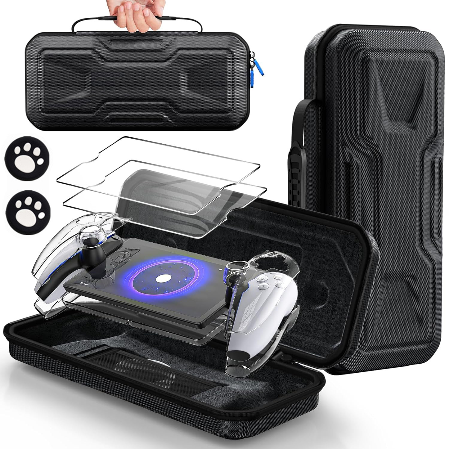 Přenosné Pouzdro A Průhledný Krycí Pouzdro A Teplené Sklo Pro Playstation Portal