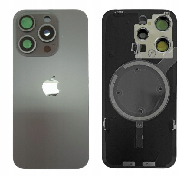 Klapka Jednohřídelová Zadní Kryt Zadní iPhone 15 Pro Black s rámečkem a s magnety