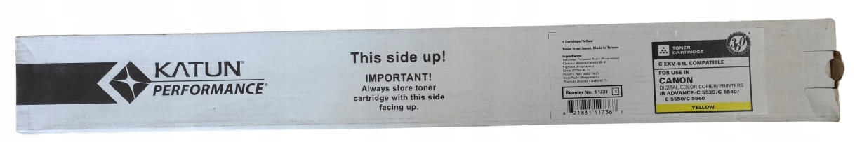 Toner Katun C-EXV51L Yellow 0487C002AA Canon C5560