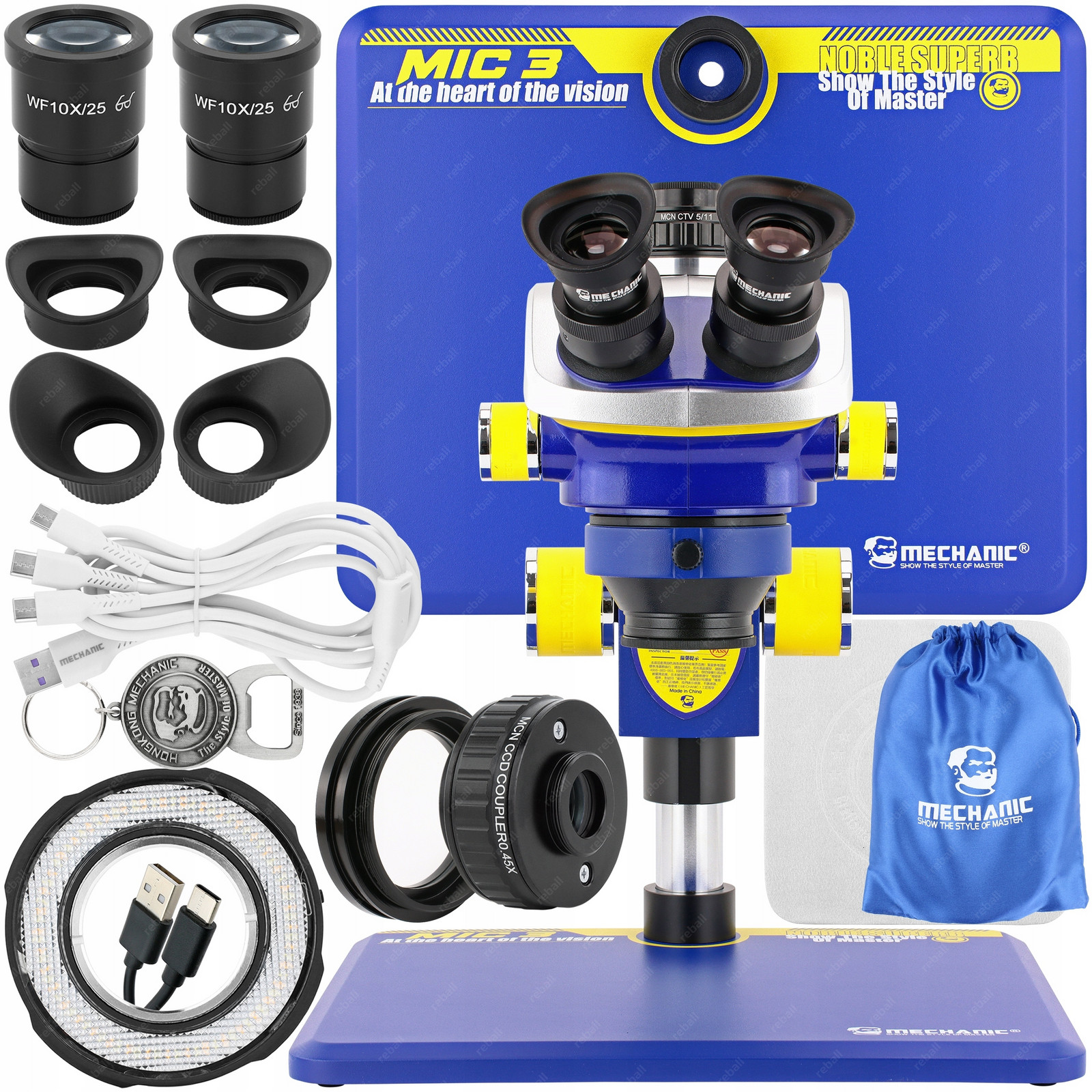 Stereoskopický Mikroskop Trinokulární Mechanic MIC 3 7-50X Mcn 0,45x