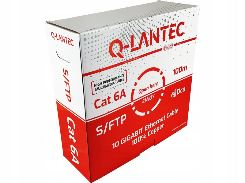 Internetový kabel kroucený Q-lantec S/ftp kat. 6A Lsoh 100 m