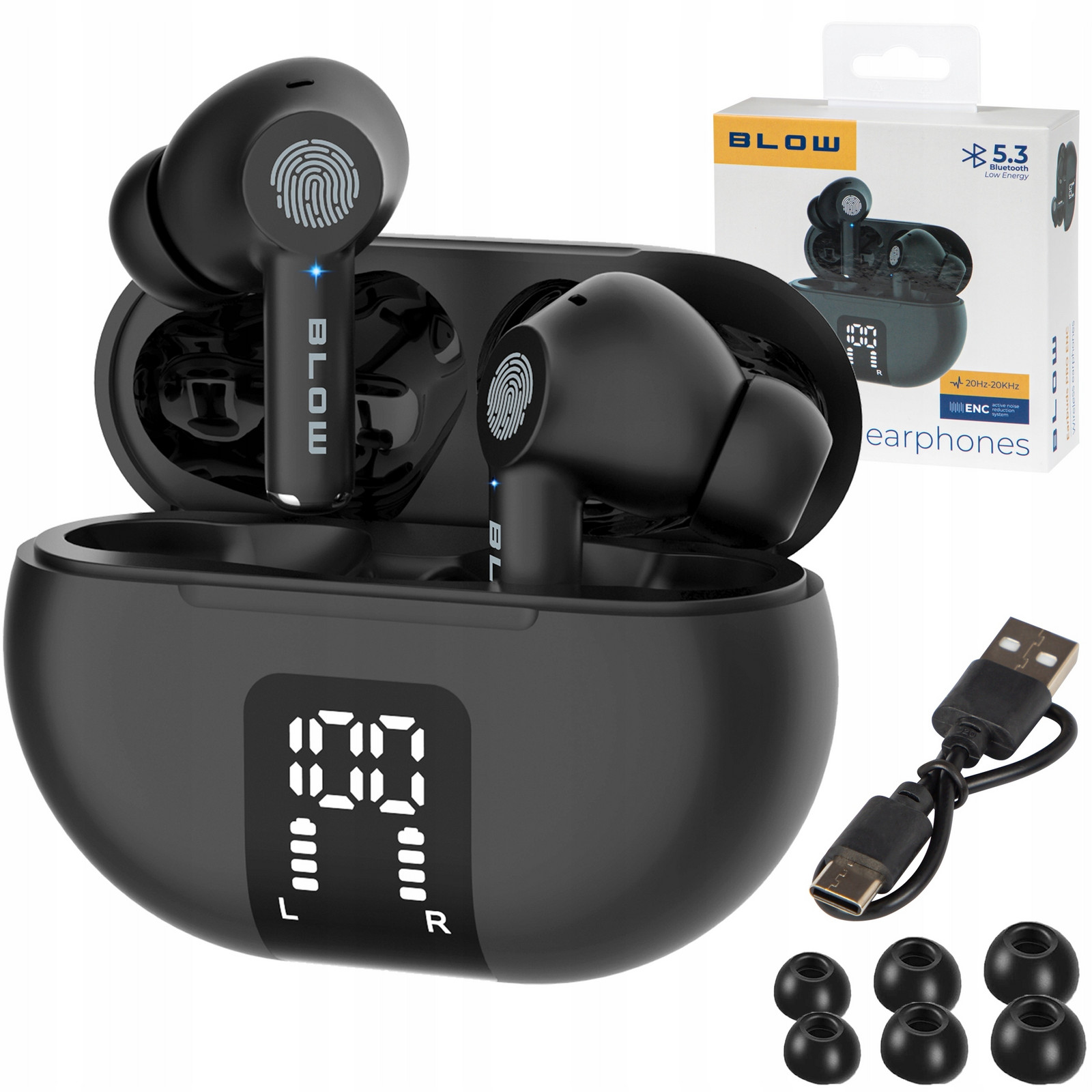 Bezdrátová Sluchátka Pro Enc Bluetooth 5.3 Usb-c Powerbanka