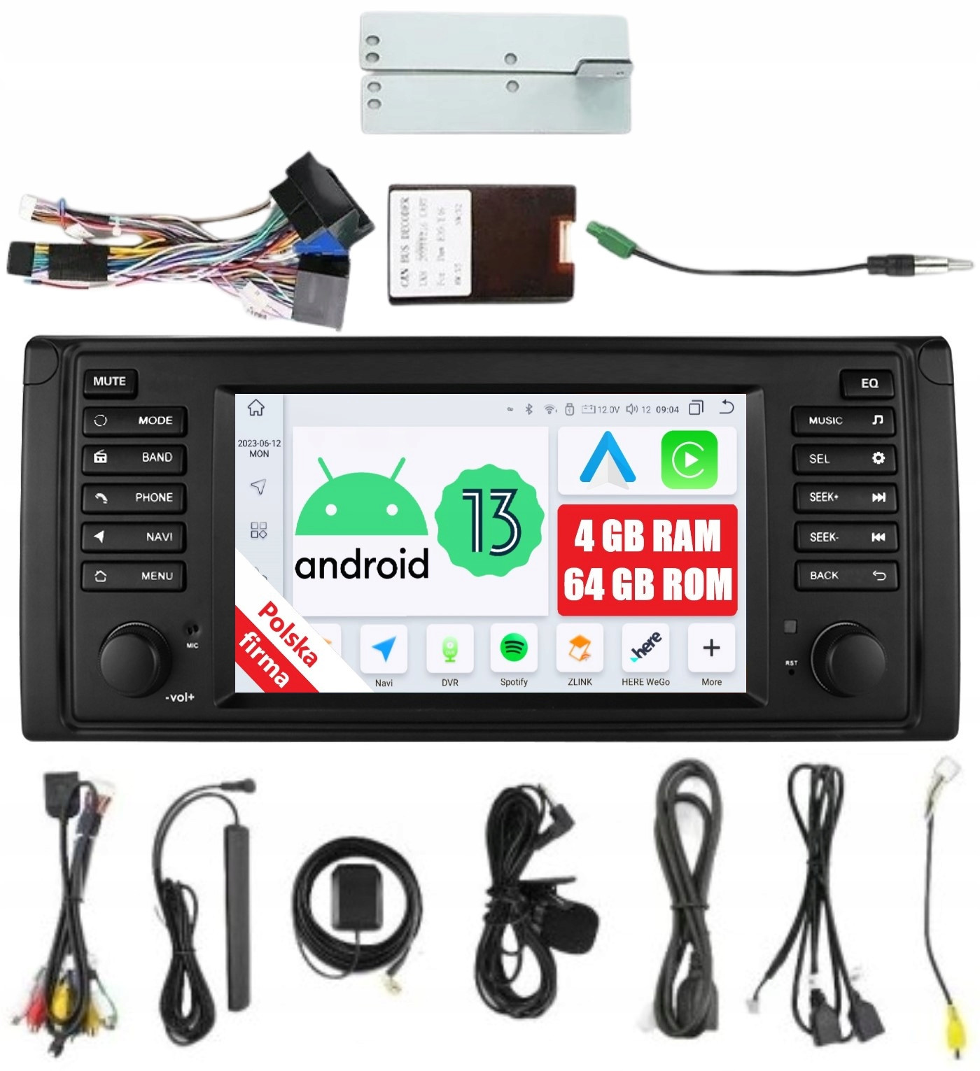 2DIN Android Bmw Série 5 E39 Série 7 E38 4/64 Gb Dsp Carplay Lte
