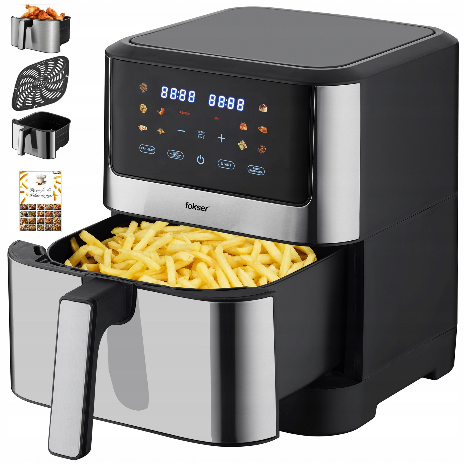 Fritéza bez tuku Foksier K11 AirFryer XXL 8L 12v1 1800W Recepty