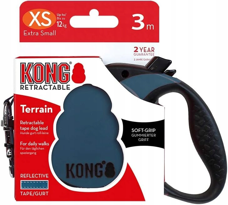 Vodítko tradiční zatahovací Kong páska Xs 3 m modrá