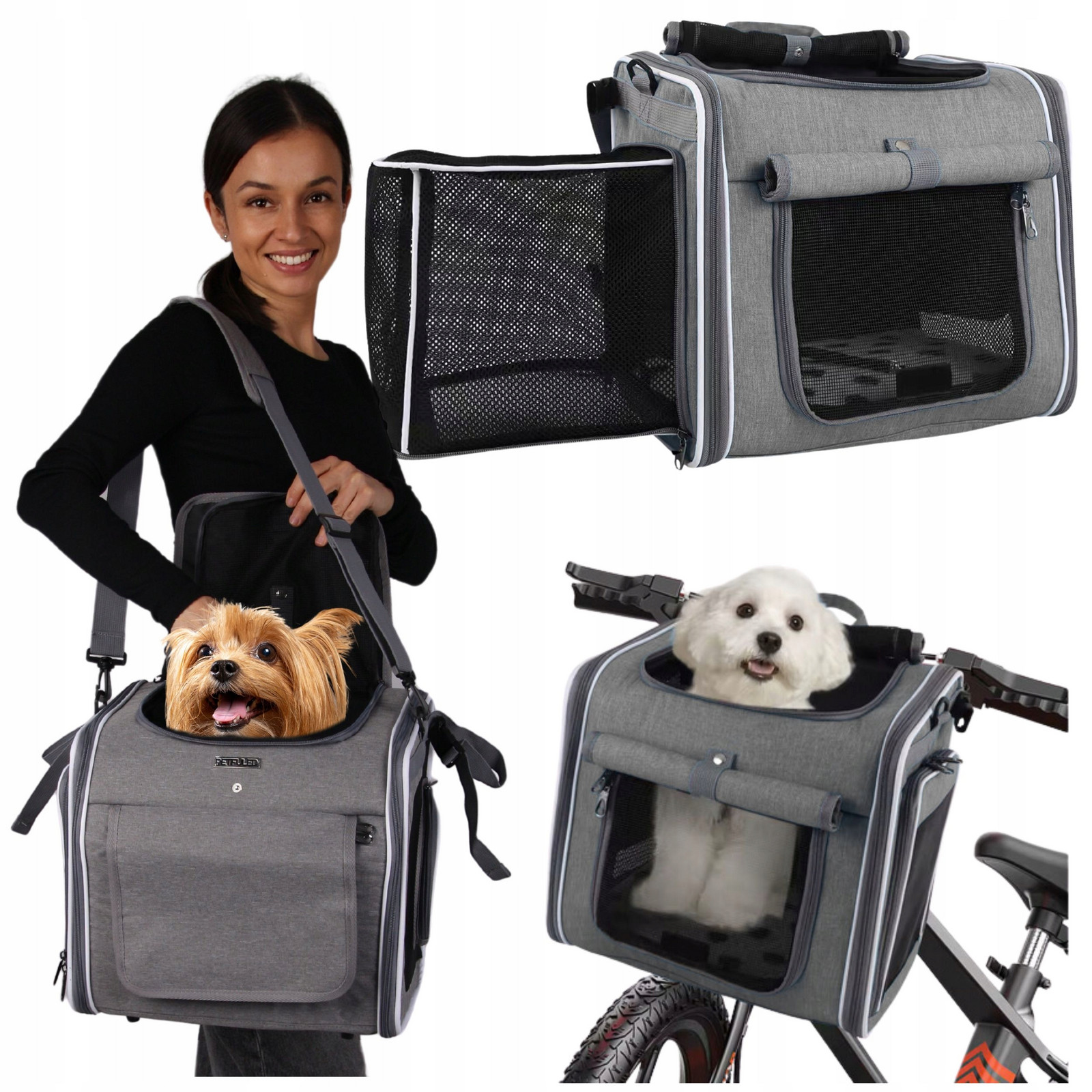 Přepravka na kolo batoh taška sedačka do auta pro psa kočku velká pevná