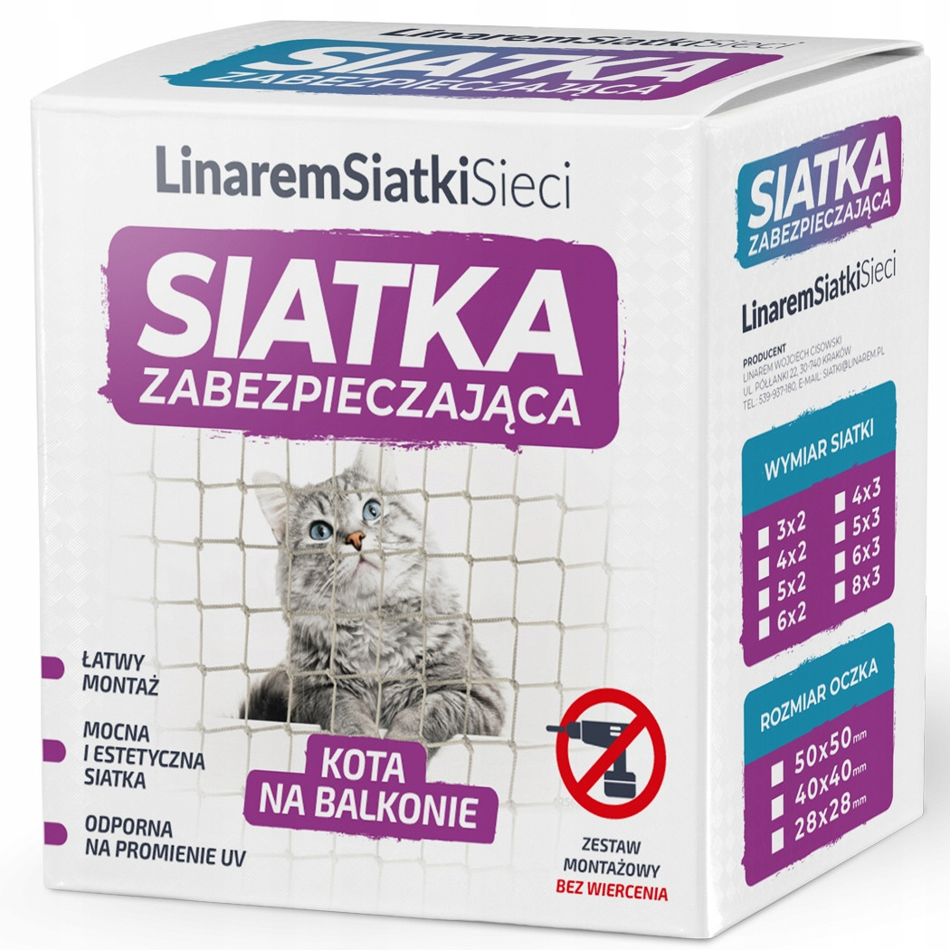 Set Síťka Na Balkon Pro Kočky 5x3 Bez Vrtání Značka Bezpečné Kočky