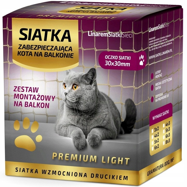 Set Síťka Na Balkon 5x2 Pro Kočky Vyztužená Drátkem Bez Vrtání