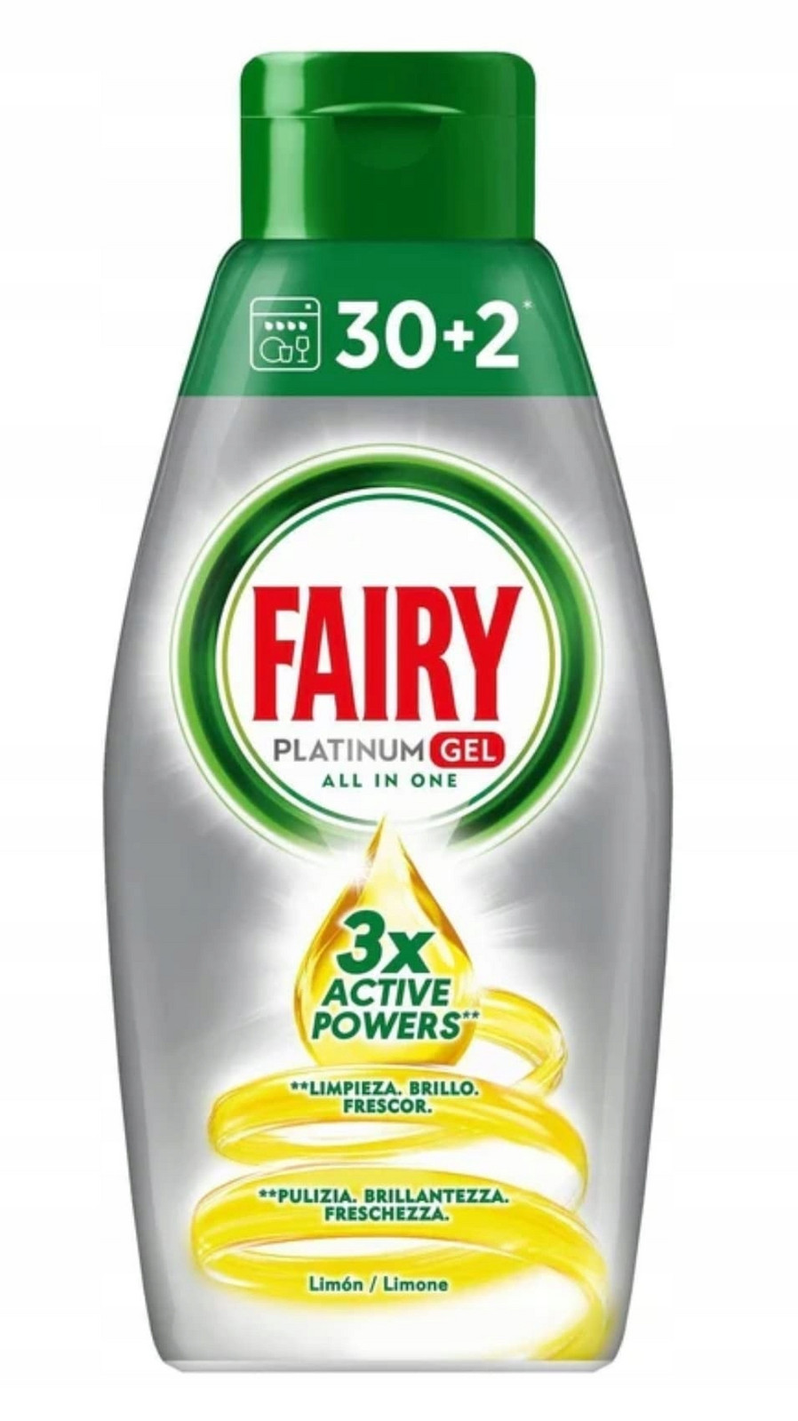 Fairy Platinum citronový gel do myčky 100%