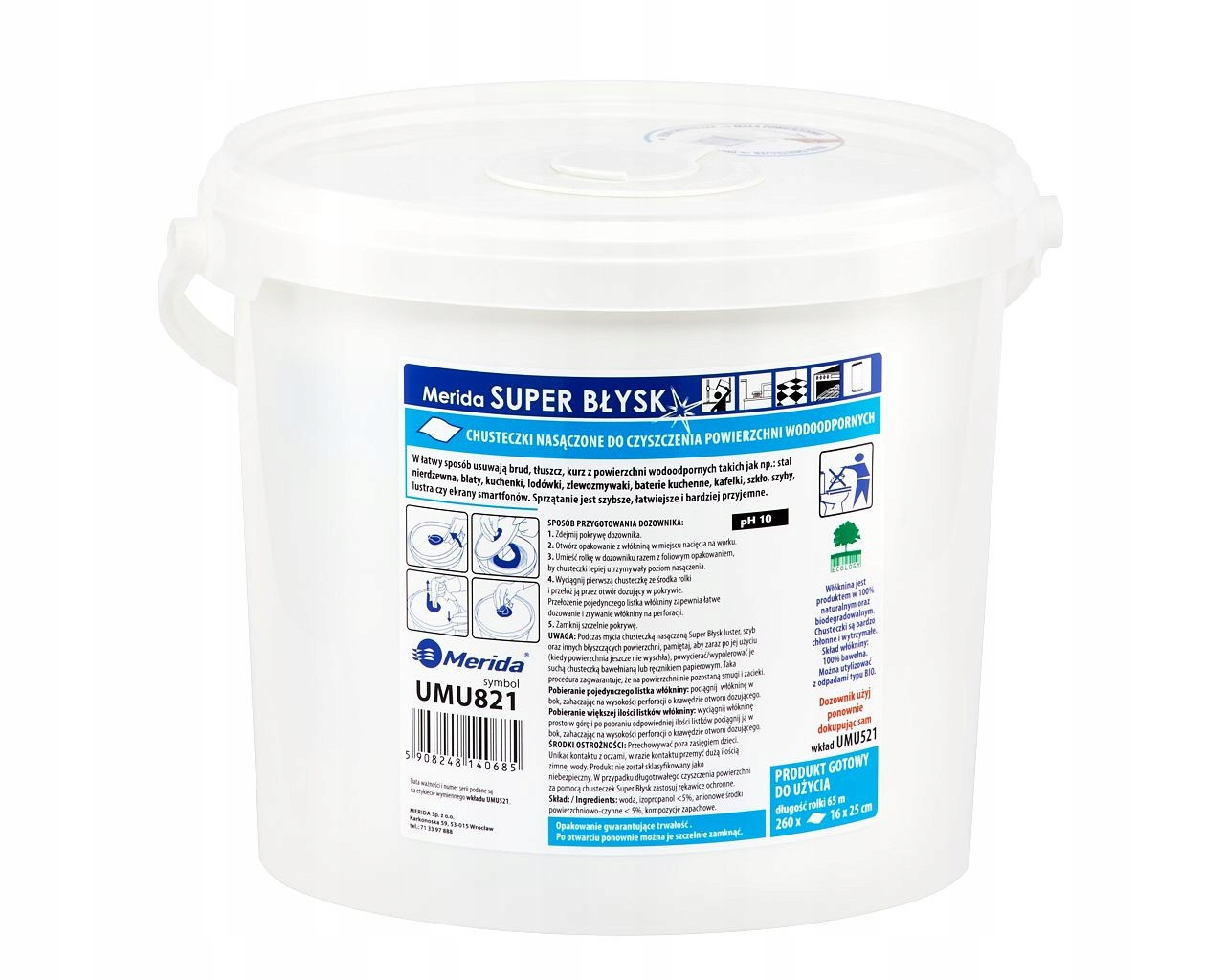 Merida UMU821 Čistící ubrousky namočené pro čištění voděodolných povrchů
