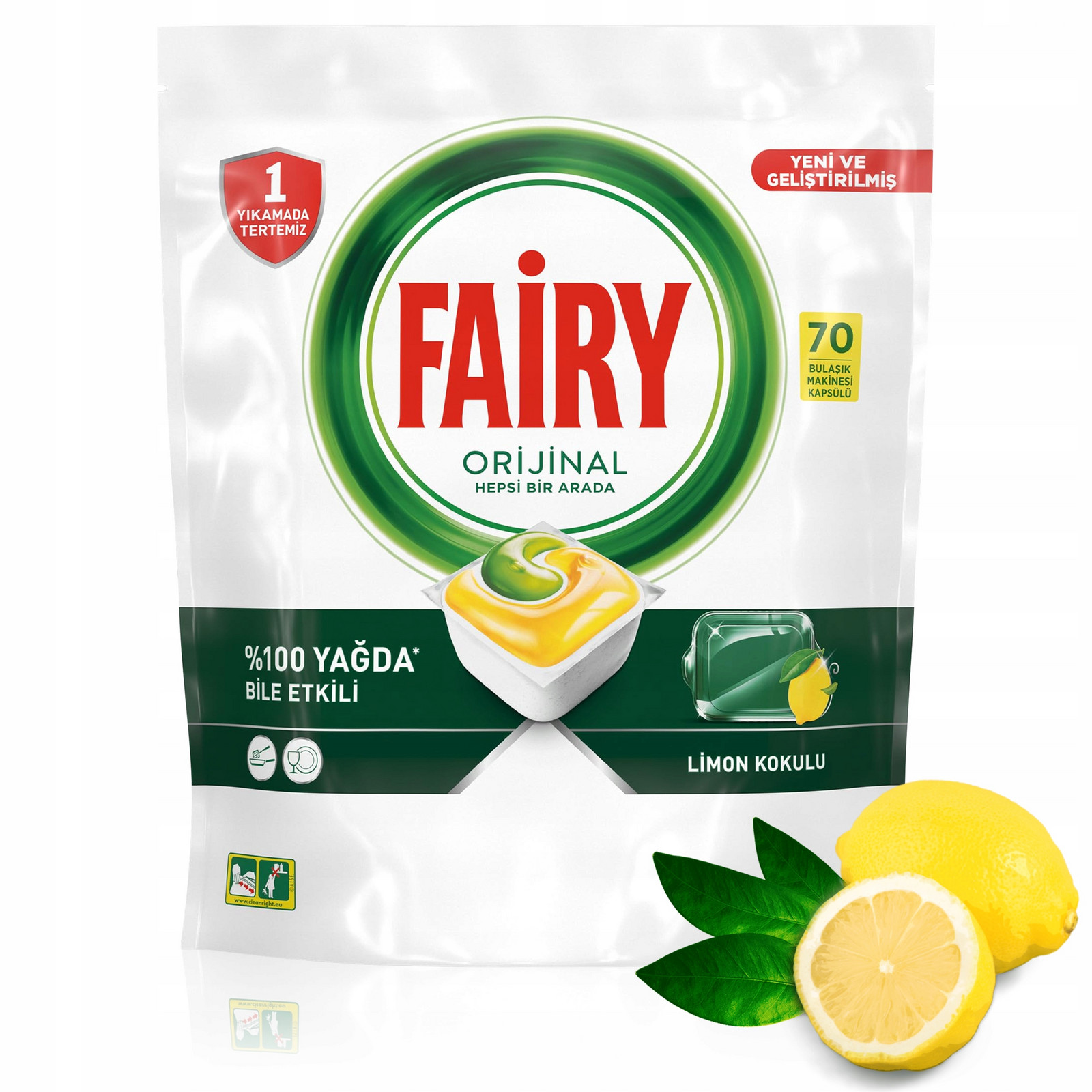 Kapsle do myčky Fairy Original All in One Lemon 70 kusů