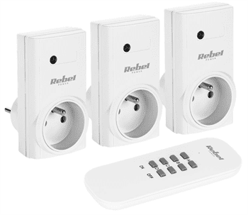 Zásuvky bezdrátové s dálkovým ovládáním REBEL URZ1226-3 3+1