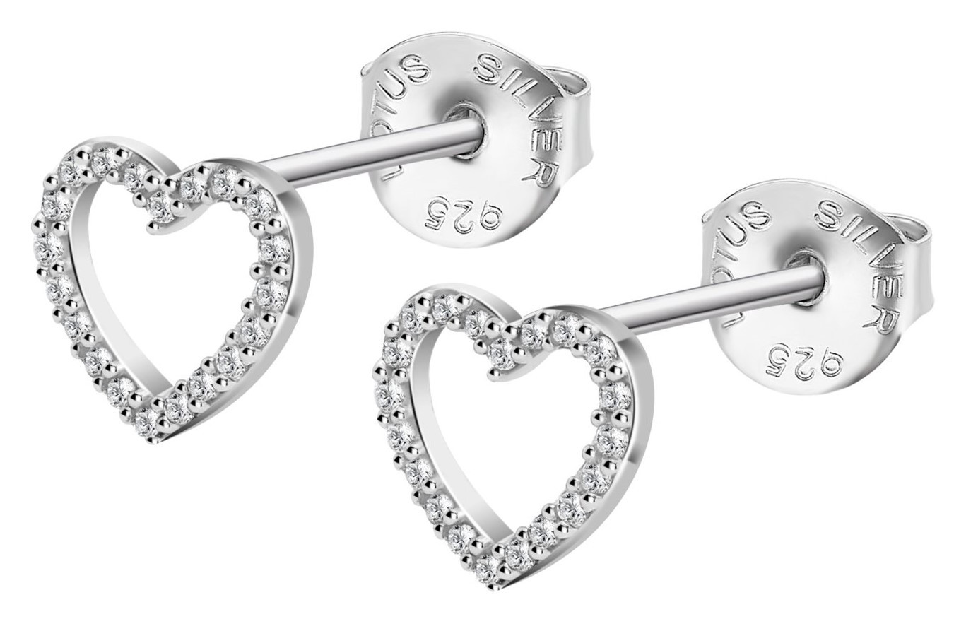 Lotus Silver Stříbrné náušnice pro ženy třpytivé srdce Moments LP3670-4/1