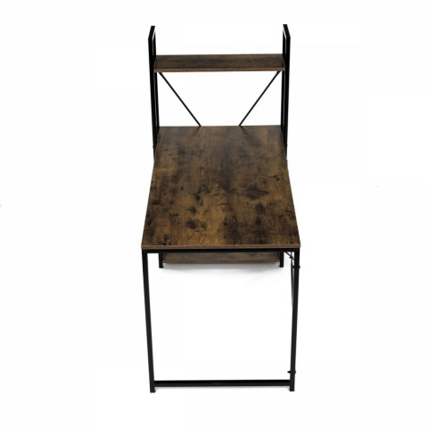 Pracovní stůl s regálem MDF dekor staré dřevo černý kov GD-520 OLW Autronic