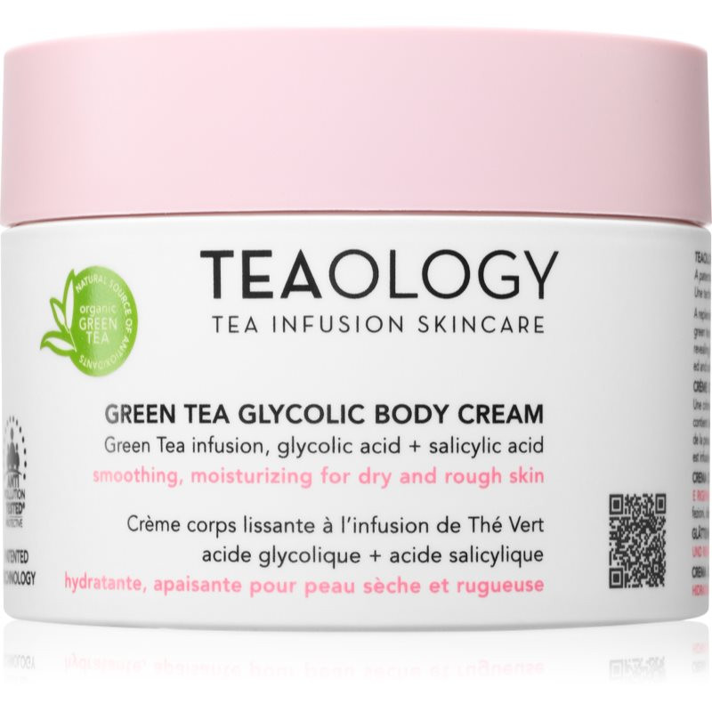 Teaology Green Tea Glycolic Body Cream hydratační tělový krém s vyhlazujícím efektem 260 ml