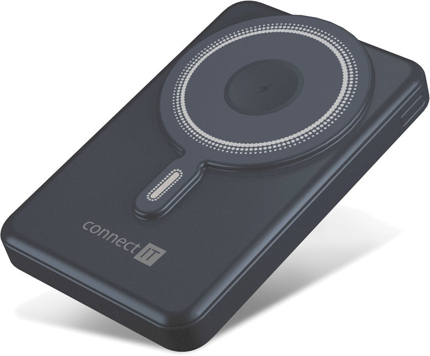 Connect It powerbanka 10000 mAh bezdrátová Powerbanka 1xUSB-C port/1xUSB-C + 1xLightning kabel, Vesmírně šedá