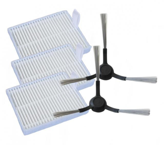 Kartáče a HEPA filtry pro XIAOMI Robot Vacuum E10, E10C, E12, S20...sada 5ks