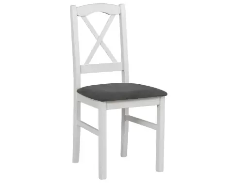 Jídelní židle Nila, bílá/tmavě šedá látka