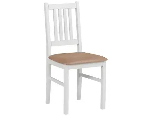 Jídelní židle Bono, bílá/béžová látka