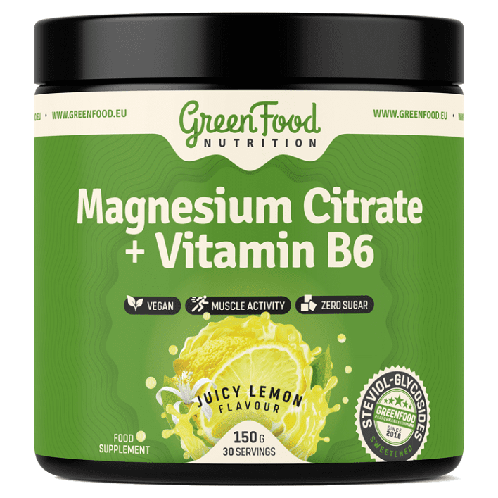 GREENFOOD NUTRITION Magnesium citrate + vitamin B6 juicy lemon 150 g