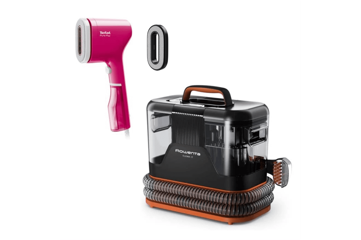 Akční set tepovač Rowenta Clean It IN5011F0 a napařovače oděvů Tefal Pure POP DT2023F0