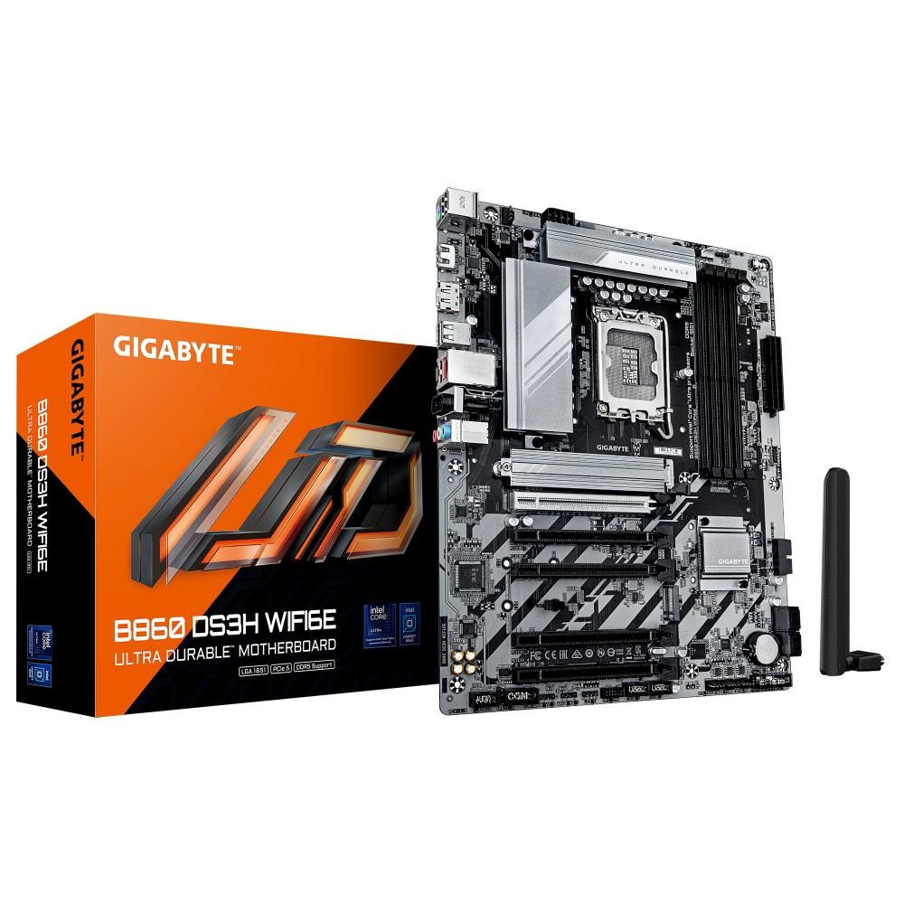 GIGABYTE MB Sc LGA1851 B860 DS3H WIFI6E, Intel B860, 4xDDR5, 1xDP, 1xHDMI, WiFi, ATX, B860 DS3H WIFI6E