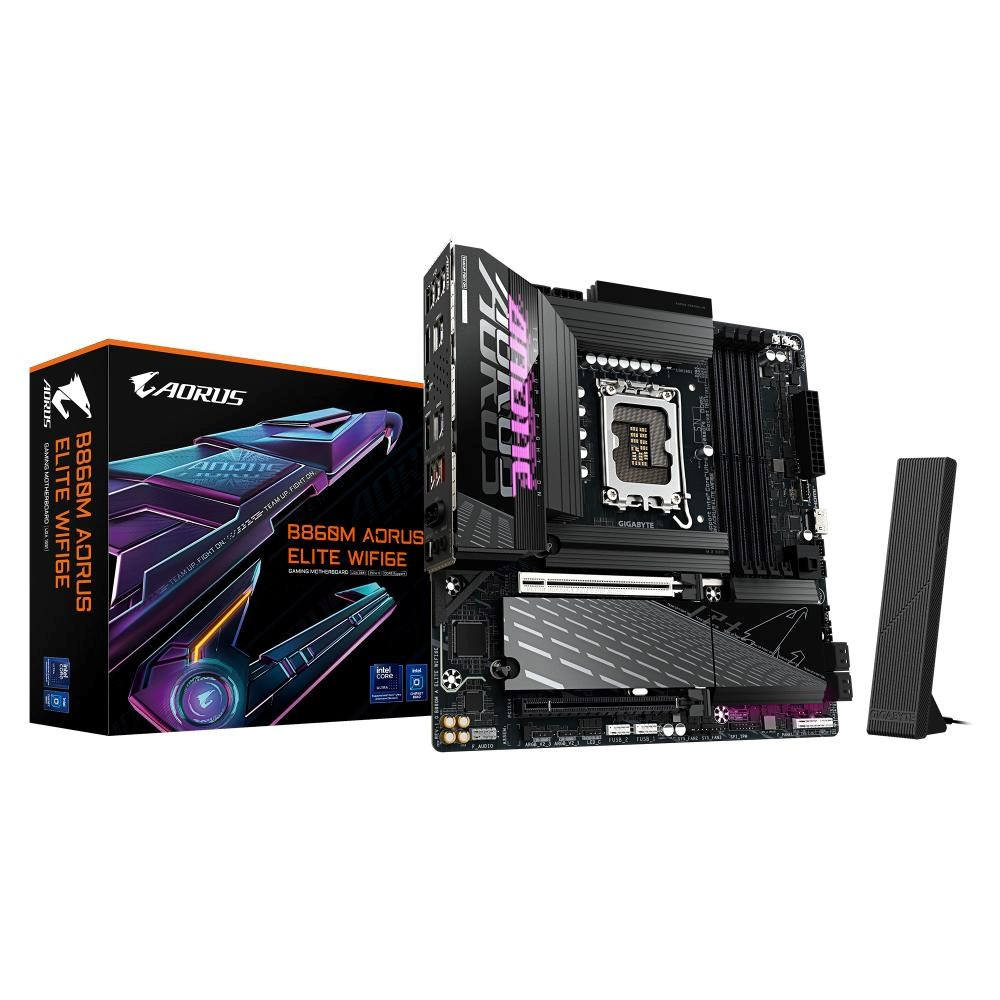 GIGABYTE MB Sc LGA1851 B860M AORUS ELITE WIFI6E, Intel B860, 4xDDR5, 1xThunderbolt, 1xDP, 1xHDMI, WiFi, mATX, B860M A ELITE WIFI6E