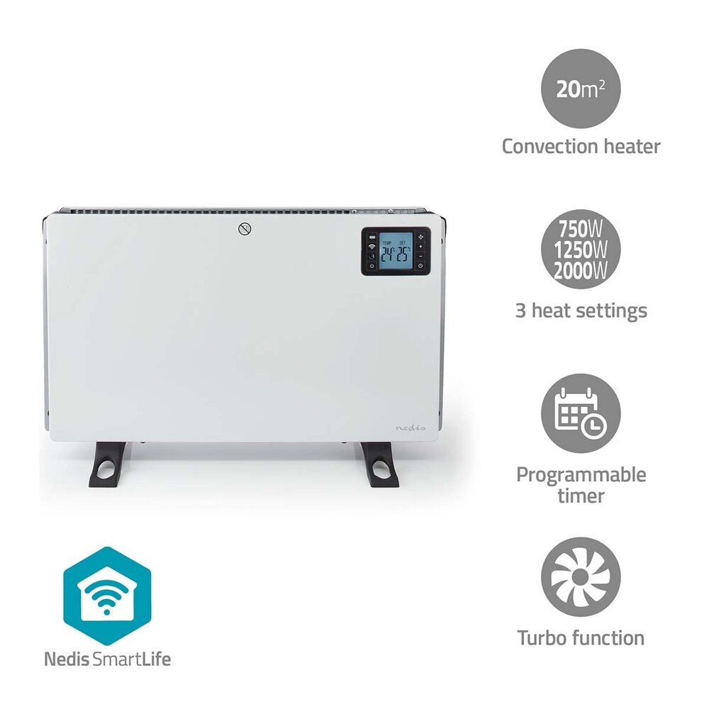 Ventilátor Nedis SmartLife konvekční, horkovzdušný HTCO50WTW
