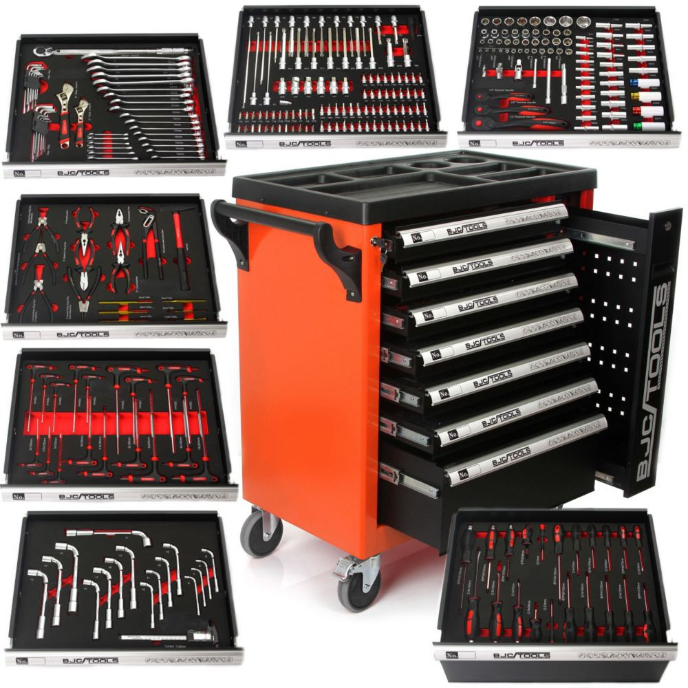 BJC Dílenská pojízdná skříňka 7 zásuvek s vybavením