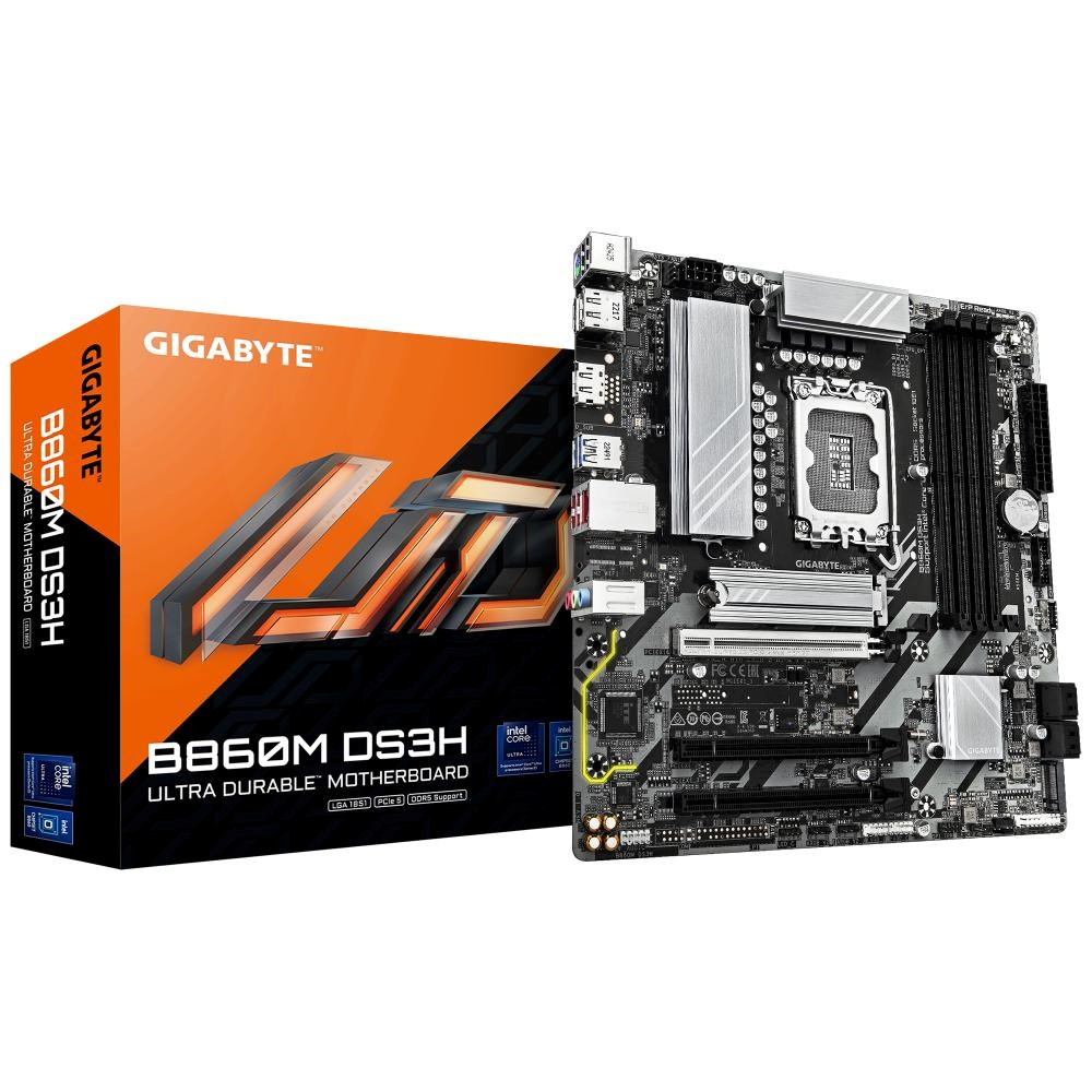 GIGABYTE MB Sc LGA1851 B860M DS3H, Intel B860, 4xDDR5, 2xDP, 1xHDMI, mATX, B860M DS3H
